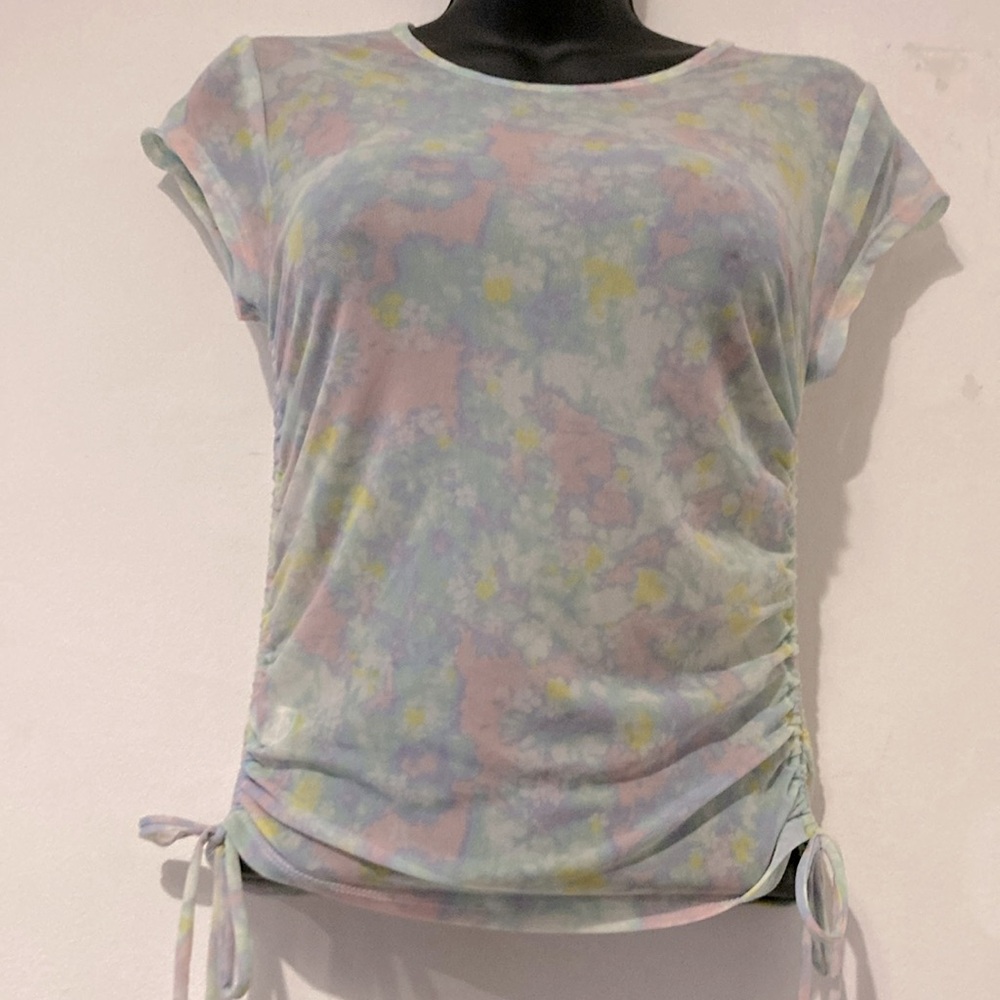 80’s Sheer Floral Print shorts Sleeve BlouseExcellent pre~loved condition